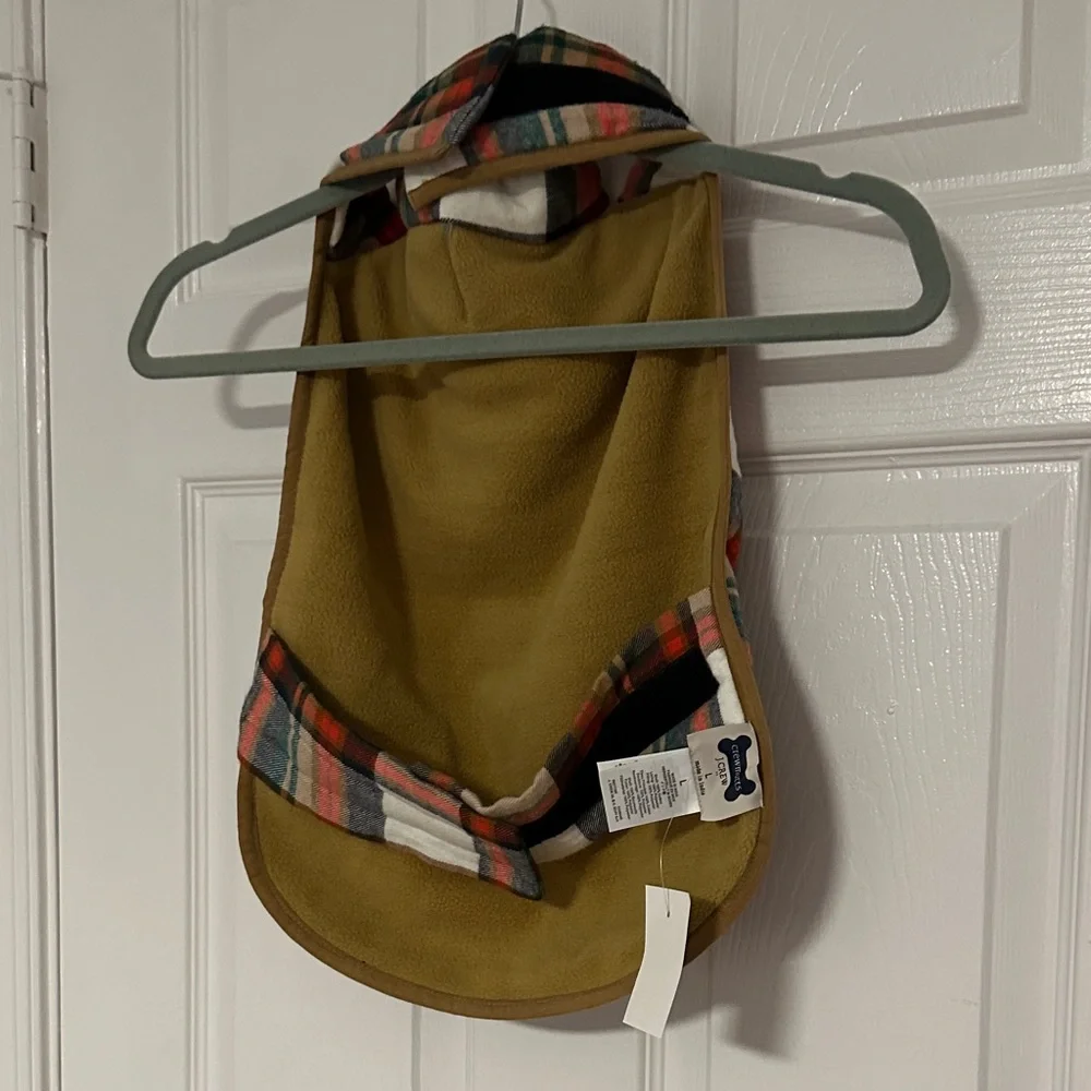 J. Crew CrewMutts Flannel Dog Jacket, Size L, NWT - Picture 2 of 5
